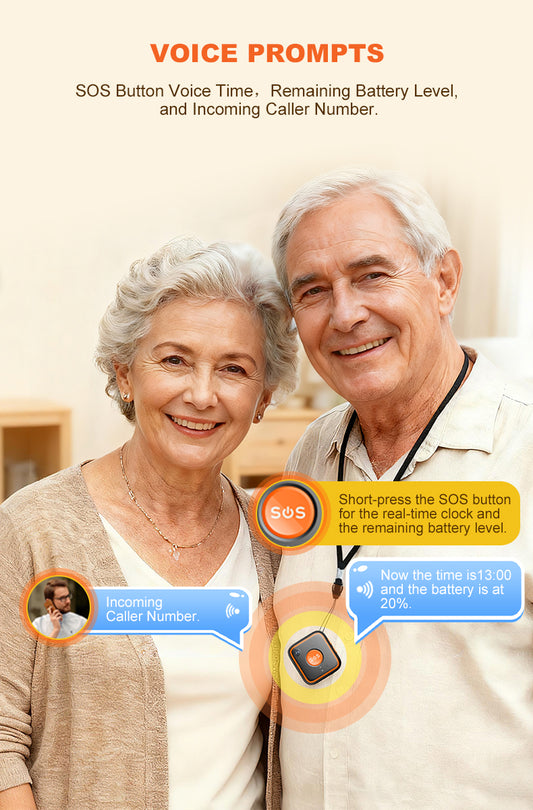 4G GPS elderly SOS emergency alarm with large orange button