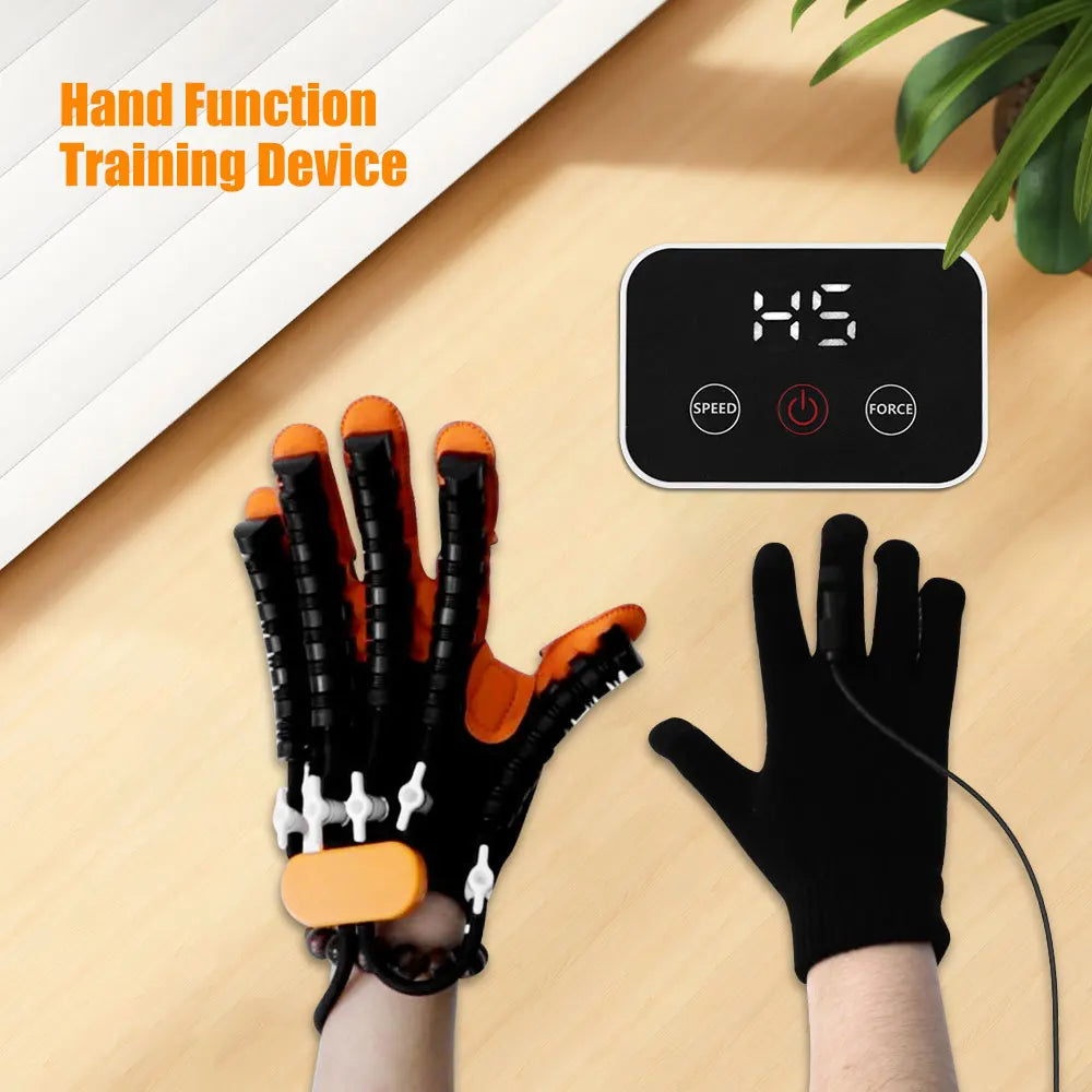Mirror training mode rehabilitation glove for finger mobility
