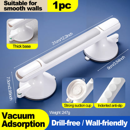 Anti-slip bathroom safety grab bar with heavy-duty suction cups