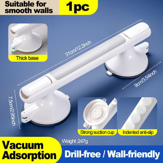 Anti-slip bathroom safety grab bar with heavy-duty suction cups