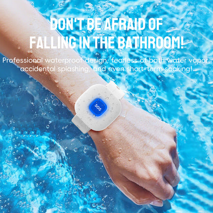 Waterproof WiFi SOS bracelet for seniors with emergency panic button